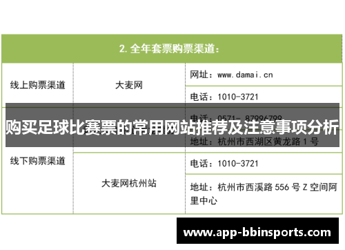 购买足球比赛票的常用网站推荐及注意事项分析
