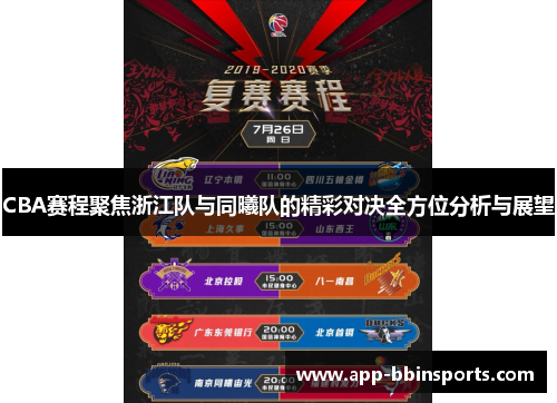 CBA赛程聚焦浙江队与同曦队的精彩对决全方位分析与展望